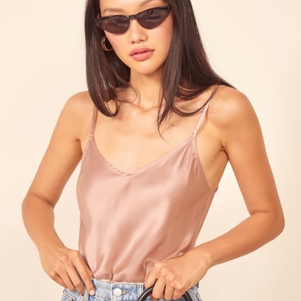 Reformation Teddy Top Dusty Rose